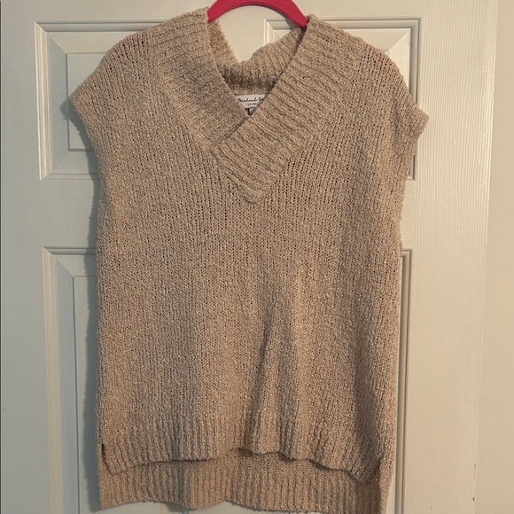 Michael Stars Tan Cowl Neck Sweater Vest - Picture 1 of 4